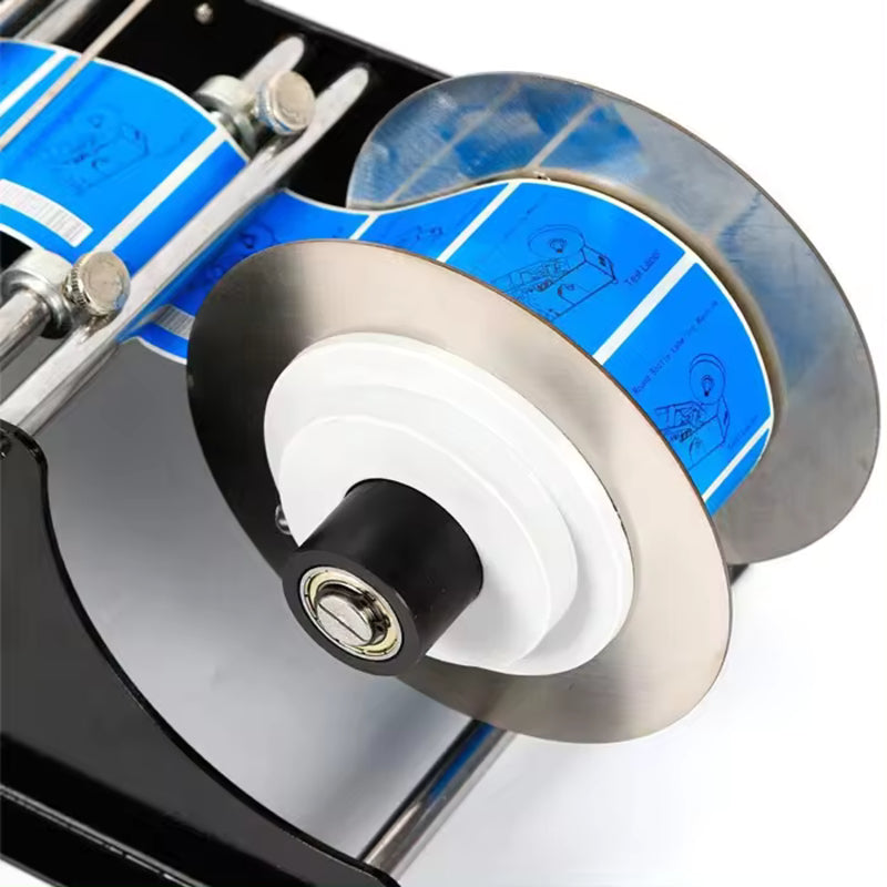 MT-30 Label Applicator Manual Round Bottle Labeling Machine Beer Can Jar Tube Wine Adhesive Sticker Labeler