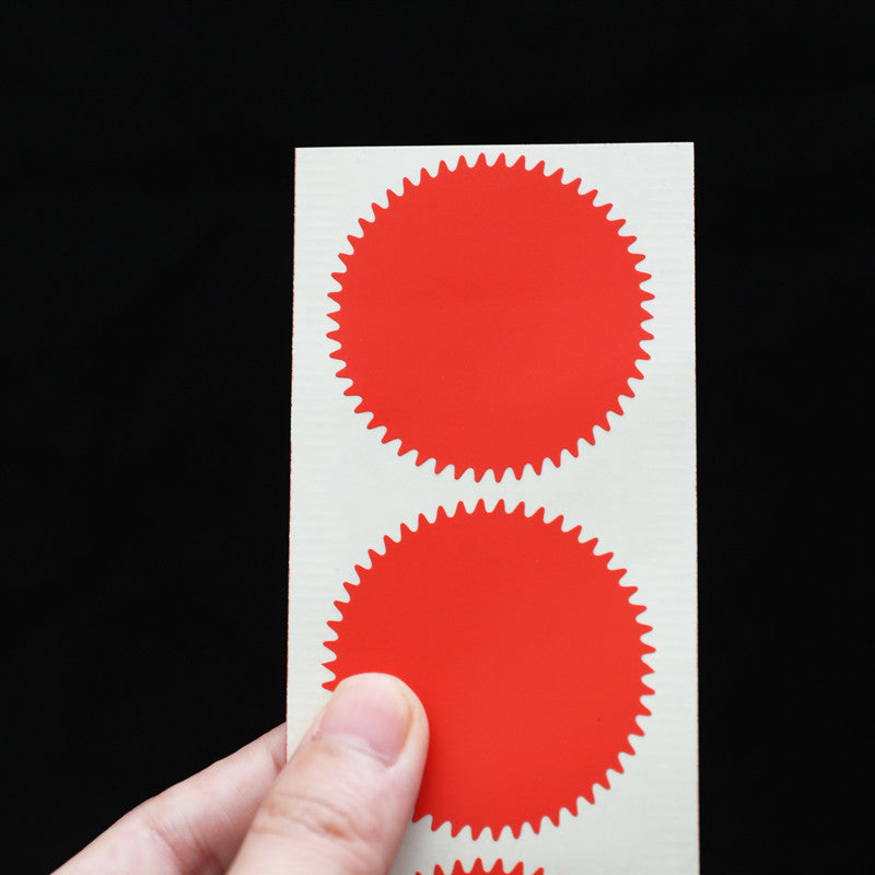 45mm Steel Stamp Sticker Round Gold Gear Label Paper Sticker 100 Pcs Embossed Steel Stamp Embossed Sticker
