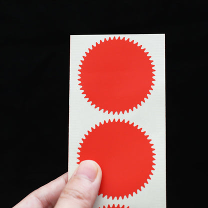 45mm Steel Stamp Sticker Round Gold Gear Label Paper Sticker 100 Pcs Embossed Steel Stamp Embossed Sticker