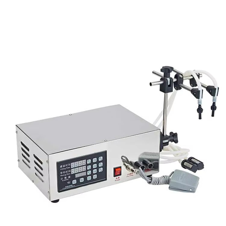 GFK-280 Double-head Filling Machine Electric Juice Edible Oil Bottle Filler Soft Drink Liquid Volumetric Semi automatic liquid Filling Machine