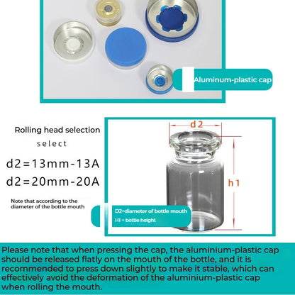 Manual Aluminum Plastic Cap Glass Small Vial Bottle Crimp Capping Sealing Machine WT-90XL