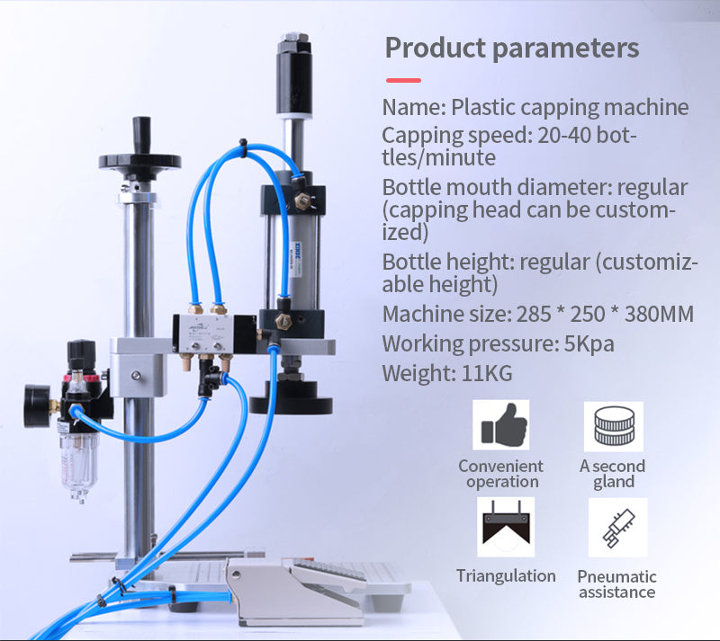 Table Pneumatic Punch Machine Semi-automatic Capping Machine Sealing Machine WT-70ZC