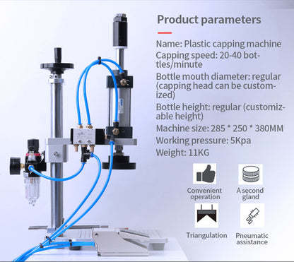 Table Pneumatic Punch Machine Semi-automatic Capping Machine Sealing Machine WT-70ZC