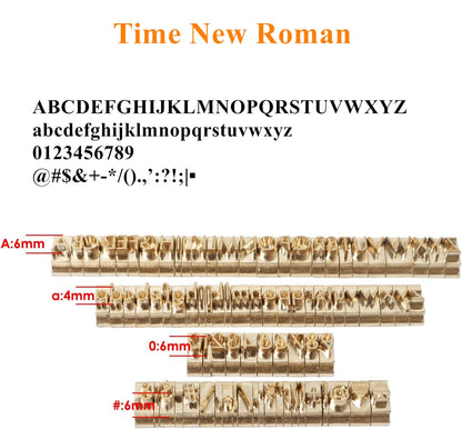 85pcs 6mm Copper Brass Stamping Letters Numbers Alphabets Symbols Characters Molds CNC Molds DIY (85pcs)