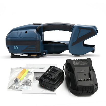 V2 Electric Strapping Machine 3200N Tensioner Automatic Strapping Tool for 1/2-5/8in PP/PET