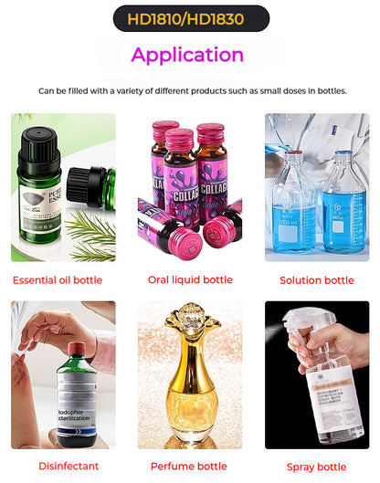 HD1800 Peristaltic Pump Weighing Micro Filling Machine Reagent Essential Oil Perfume Filling Machine