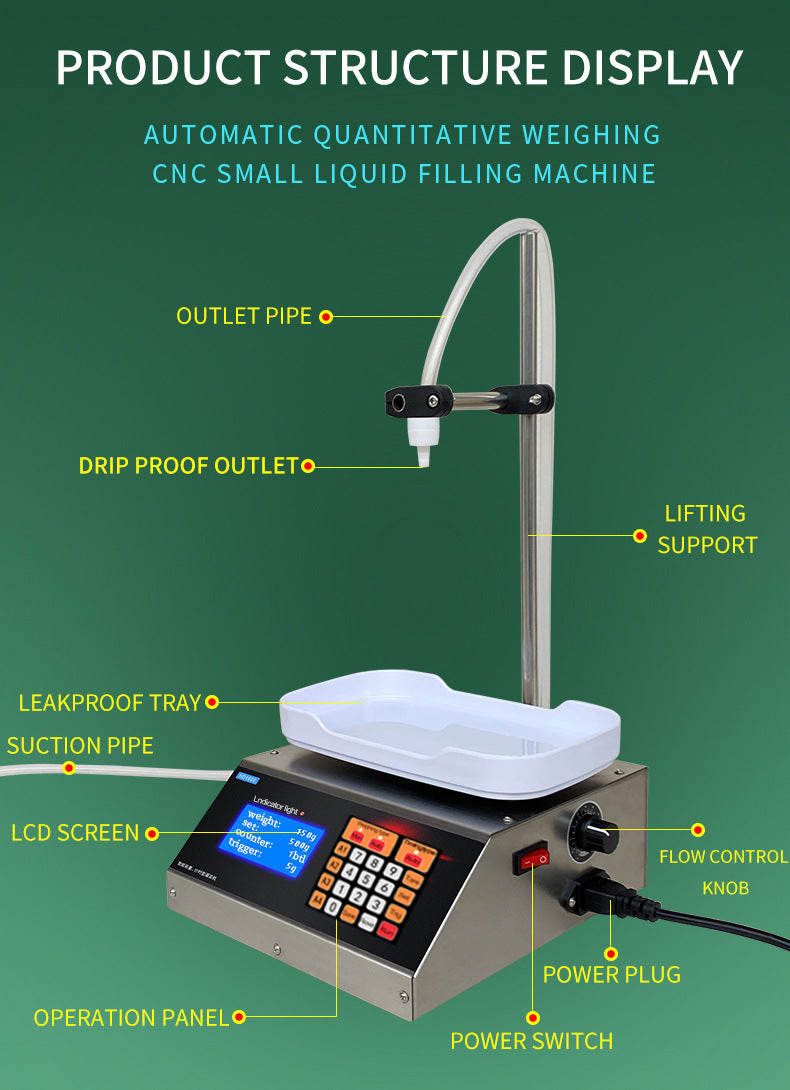 HD-1600 CNC Weighing Quantitative Liquid Filling Machine for Liquor Soy Milk Milk Beverage